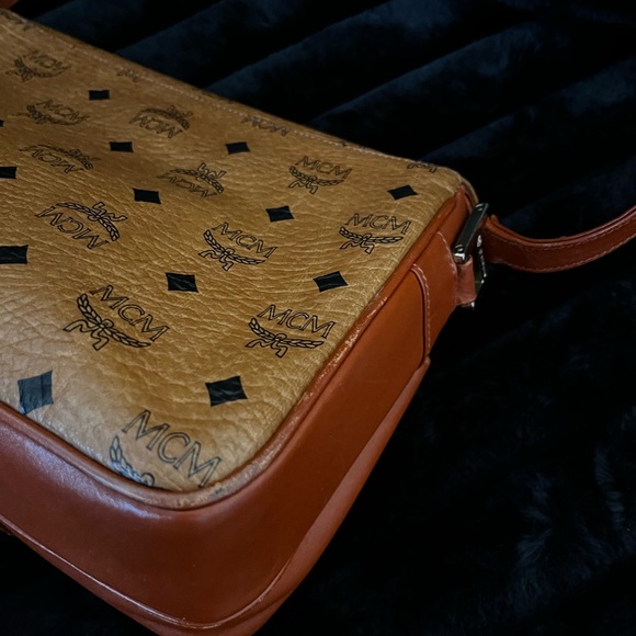 MCM Tan Crossbody Bag with Logo Pattern - Picture 4 of 16